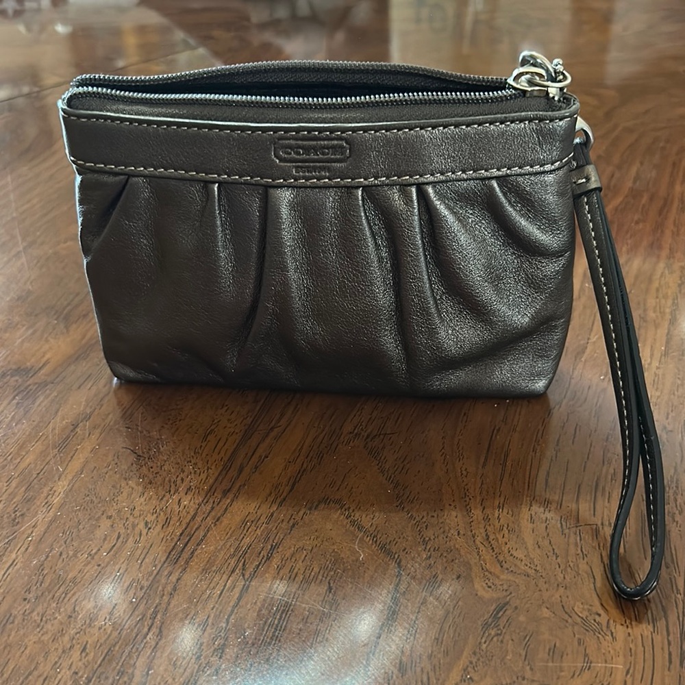 Coach Metallic Wristlet Clutch